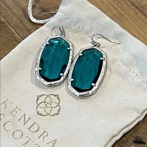Kendra Scott Teal and Silver Danielle Statement Earrings